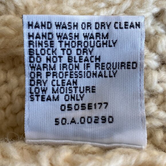 Vintage John Molloy Ireland Cable Knit Wool Scarf Ivory Aran Fringe Fisherman - Picture 10 of 11